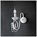 Applique In Ferro Bianco Shabby Strass Damasco Una Luce 25x H28 Cm - Foto miniatura 1