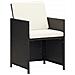 Set Da Pranzo Per Giardino 5 Pz Con Cuscini In Polyrattan Nero - Foto miniatura 2