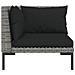 Set Divani Giardino 8 Pz Con Cuscini In Polyrattan Grigio Scuro - Foto miniatura 5
