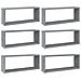 Mensole Cubo Muro 6 Pz Grigio Sonoma 60x15x23 Legno Multistrato - Foto miniatura 2