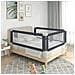 Sponda Letto Sicurezza Bambini Grigio Scuro 150x25 cm Tessuto - Foto miniatura 1