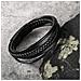 Bracciale In Pelle Intrecciata Per Uomo Black - Foto miniatura 2
