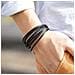 Bracciale In Pelle Intrecciata Per Uomo Black - Foto miniatura 5