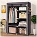 Armadio Spogliatoio In Tessuto Con Ante Zip E Tasche Laterali Home Misure 165x88x45cm Grigio - Foto miniatura 2