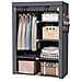 Armadio Spogliatoio In Tessuto Con Ante Zip E Tasche Laterali Home Misure 165x88x45cm Grigio - Foto miniatura 1