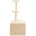 Albero Per Gatti Con Tiragraffi In Sisal Crema 110 Cm - Foto miniatura 3