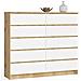 Cassettiera K140, 10 cassetti, 138x40x121 cm, Colore Quercia Artisan e Bianco - Foto miniatura 1