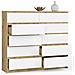 Cassettiera K140, 10 cassetti, 138x40x121 cm, Colore Quercia Artisan e Bianco - Foto miniatura 2