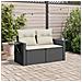 Divano Da Giardino Con Cuscini A 2 Posti Nero In Polyrattan - Foto miniatura 2