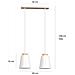 Lampada A Sospensione Bolero - Bianco - Acciaio Verniciato A Polvere, Legno - 40x100x14 Cm - Foto miniatura 4