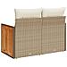 Divano Da Giardino Con Cuscini A 2 Posti Beige In Polyrattan - Foto miniatura 5