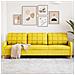 Divano A 3 Posti Giallo 210 Cm In Tessuto - Foto miniatura 8