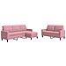 Set di Divani 3 pz con Cuscini rosa in Velluto - Foto miniatura 1