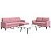 Set di Divani 3 pz con Cuscini rosa in Velluto - Foto miniatura 2