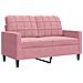 Set di Divani 3 pz con Cuscini rosa in Velluto - Foto miniatura 5