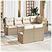 Set di divani da giardino  7 pezzi con cuscini in beige e polyrattan, Divano da giardino  2 posti con cuscini in beige e polyrattan - Foto miniatura 2