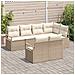 Set di divani da giardino  7 pezzi con cuscini in beige e polyrattan, Divano da giardino  2 posti con cuscini in beige e polyrattan - Foto miniatura 3