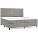 Giroletto a Molle con Materasso Grigio Chiaro 200x200cm Velluto - Foto miniatura 1