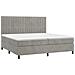 Giroletto a Molle con Materasso Grigio Chiaro 200x200cm Velluto - Foto miniatura 3