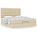 Struttura Letto Pouf con Materasso Crema 160x200 cm in Tessuto - Foto miniatura 4