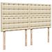 Struttura Letto Pouf con Materasso Crema 160x200 cm in Tessuto - Foto miniatura 9