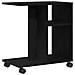 Tavolino con Ruote Nero Rovere 50x30x55 cm in Legno Ingegnerizzato - Foto miniatura 5