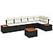 Set Divano da Giardino 7 pcs Nero e crema 319 x 154 x 85 cm - Foto miniatura 1