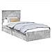 Letto con Contenitore con testiera Grigio cemento 90 x 200 cm - Foto miniatura 1