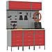 Set di mobili da lavoro con cassetto 8 pcs Rosso - Foto miniatura 3