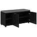 Panca per ingresso con cuscino Rovere Nero 100 x 38 x 46 cm - Foto miniatura 5