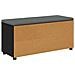 Panca per ingresso con cuscino Rovere Nero 100 x 38 x 46 cm - Foto miniatura 8