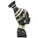 Scultura Donna Masai Tribu Busto Etnico In Resina Nera Con Copricapo - Foto miniatura 2