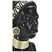 Scultura Donna Masai Tribu Busto Etnico In Resina Nera Con Copricapo - Foto miniatura 4