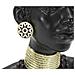 Scultura Donna Masai Tribu Busto Etnico In Resina Nera Con Copricapo - Foto miniatura 6