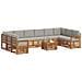 Set divani con cuscino 11 pcs Grigio Naturale e Chiaro - Foto miniatura 3