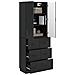 Set di armadi 2 pcs Nero 66 x 34,5 x 87 cm Legno ingegnerizzato - Foto miniatura 2