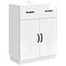 Credenza Bianco Lucido 66 x 34,5 x 87 cm Legno ingegnerizzato - Foto miniatura 1