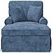 Chaise Longe con Gonna con cuscino Blu 157 x 91 x 91 cm ARES - Foto miniatura 4