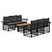 Set Divano da Giardino 7 pz Nero e Grigio scuro polyrattan - Foto miniatura 1