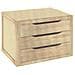 Cassettiera in legno multiuso mobiletto a tre cassetti rettangolari - Foto miniatura 1