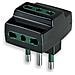 Adattatore Spina 16a 10/16 Nero 3 Prese - Foto miniatura 1