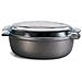 Rostiera Ovale Cm 36x24 In Alluminio Pressofuso Ad Alto Spessore Con Coperchio Vetro - 00109f/36t00 - Foto miniatura 1
