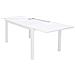 Set Tavolo Giardino Allungabile Rettangolare 160/240 X 90 Con 6 Poltrone In Alluminio Bianco Da Esterno - Foto miniatura 2