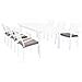 Set Tavolo Giardino Allungabile Rettangolare 160/240 X 90 Con 6 Poltrone In Alluminio Bianco Da Esterno - Foto miniatura 1