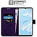 Custodia Compatibile Con Huawei P30 Pro In Lilla Scuro Fiore - Coperchio Protettivo In Design Floreale Con Chiusura Magnetica, Funzione Stand E Slot Per Carte - Foto miniatura 5