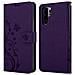 Custodia Compatibile Con Huawei P30 Pro In Lilla Scuro Fiore - Coperchio Protettivo In Design Floreale Con Chiusura Magnetica, Funzione Stand E Slot Per Carte - Foto miniatura 10