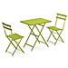 Set Arc En Ciel Colore Verde Composto Da Tavolo 50x70 Cm Art. 334 + 2 Sedie Pieghevoli Art. 314 - Made Italy - Foto miniatura 1