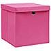 Contenitori con Coperchio 4 pz 28x28x28 cm Rosa - Foto miniatura 2