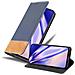 Custodia Compatibile Con Samsung Galaxy A70 In Blu Scuro Marrone - Coperchio Protettiva Con Chiusura Magnetica, Funzione Stand E Tasca Per Le Carte - Foto miniatura 1