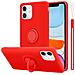 Cadorabo Custodia Compatibile Con Apple Iphone 11 In Liquid Rosso - Coperchio Protettivo In Silicone Tpu Flessibile Con Anello - Foto miniatura 1